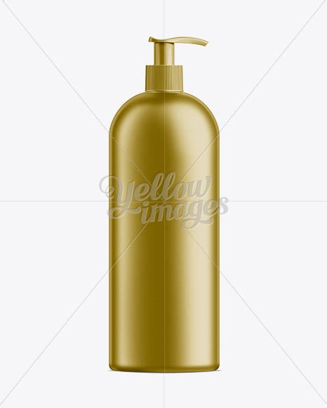 Download Gold Plastic Cosmetic Bottle with Batcher - 1000 ml